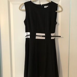 Calvin Klein Belted A-line dress. LBD Size 6p